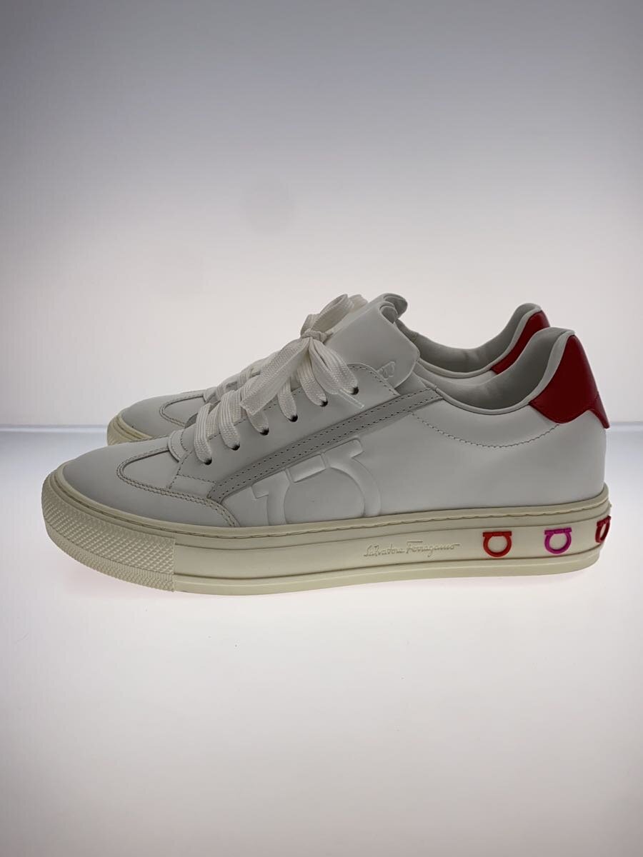 【中古】Salvatore Ferragamo◆ローカットスニーカー/ガンチーニ/UK7.5/WHT/OJ02201【シューズ】