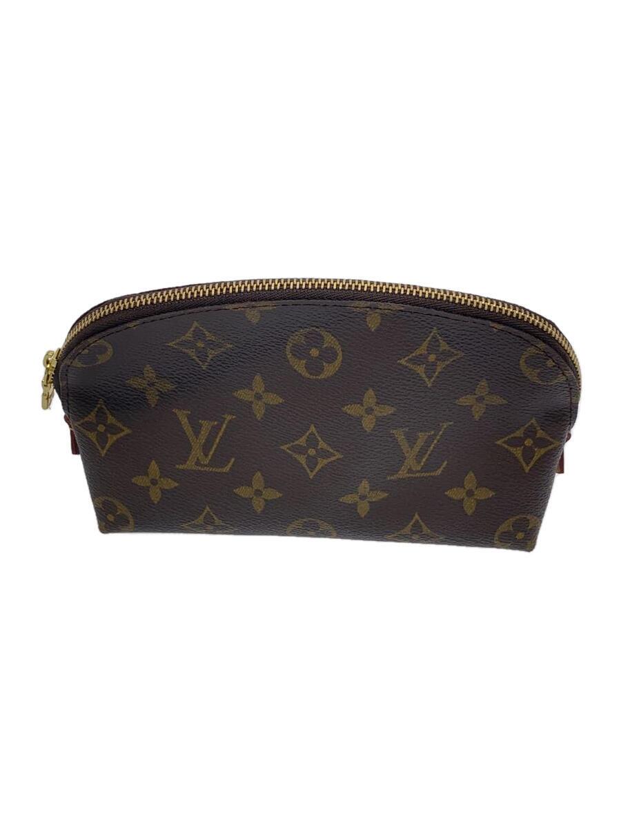 【中古】LOUIS VUITTON◆ポシェット・コスメティックPM_モノグラム・帆布_BRW/PVC/BRW/総柄【御徒面子】