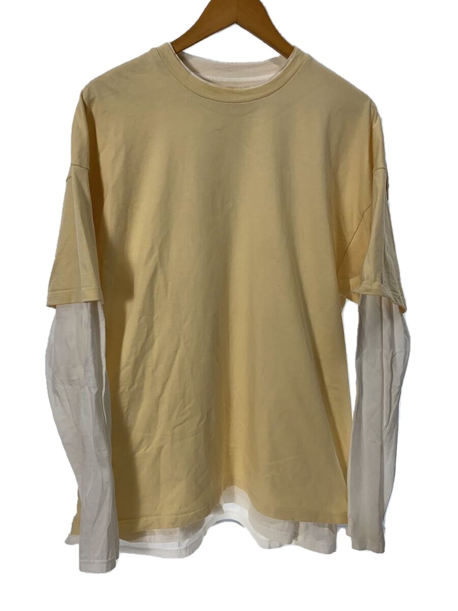 【中古】JIL SANDER◆23AW/BackPrint Layered L/S Tee/長袖ティーシャツ/48/綿織物/YLW/J61GC000【メンズウェア】