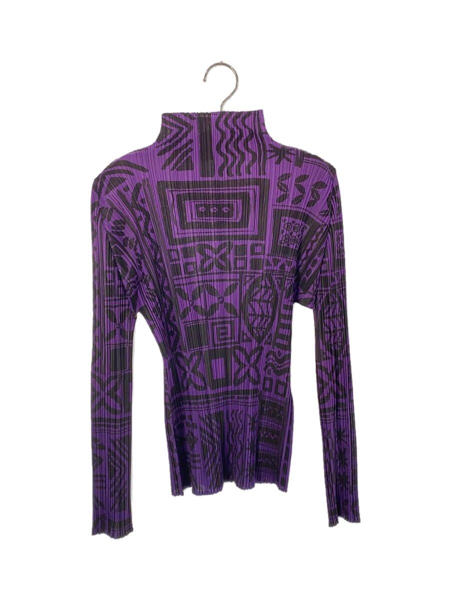 【中古】PLEATS PLEASE ISSEY MIYAKE◆トップス/3/ポリエステル/PUP/総柄/PP53-JK861/ハイネック【レディース御召しもの】