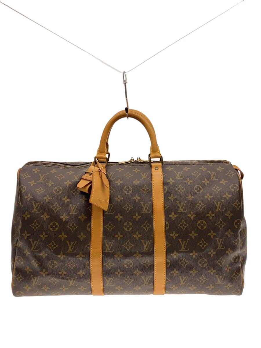 【中古】LOUIS VUITTON◆キーポル・バンドリエール50_モノグラム・帆布/PVC/BRW【御徒面子】