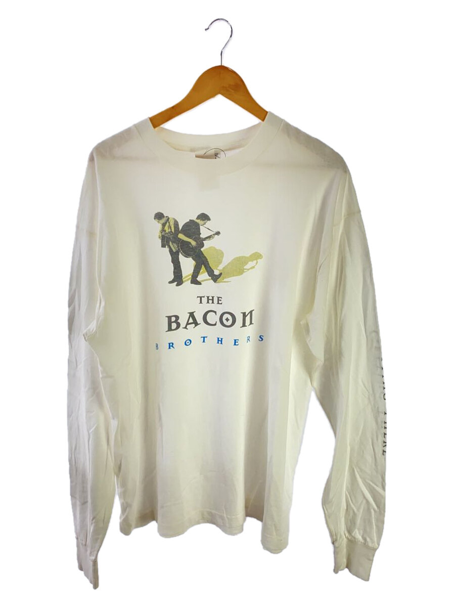 【中古】FRUIT OF THE LOOM◆90s/THE BACON BROTHERS/ロンT/長袖ティーシャツ/XL/綿織物/WHT//【メンズウェア】