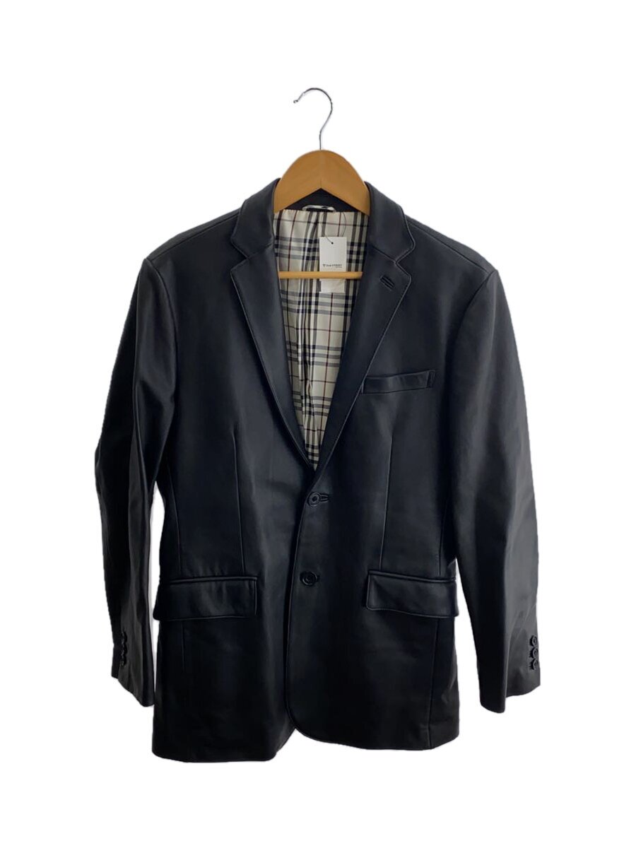 【中古】BURBERRY BLACK LABEL◆なめし革上衣・上衣/S/羊革/BLK/BME95-105-09【メンズウェア】