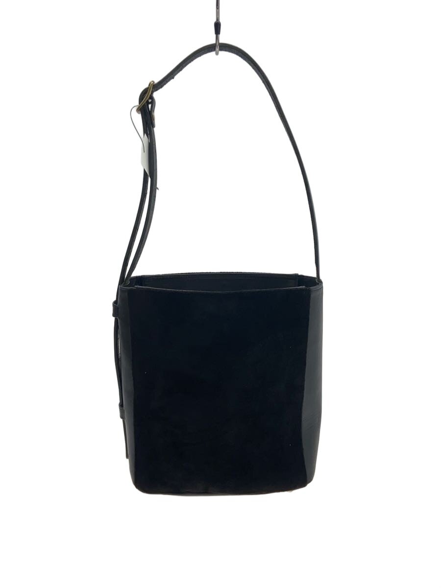 【中古】Ense◆square shoulder/ハンドバック/なめし革/BLK/無地【御徒面子】