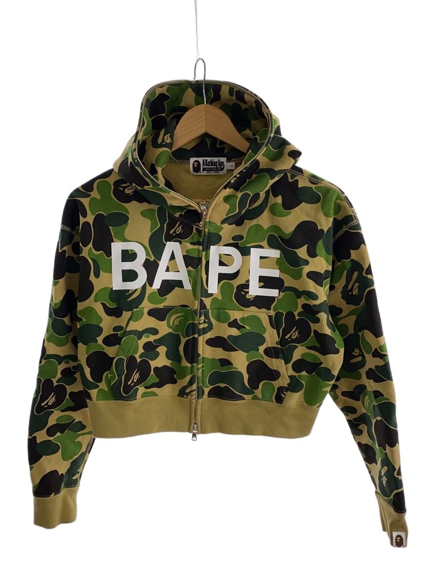 【中古】A BATHING APE◆ジップパーカー/M/綿織物/KHK/合鴨フラ/001ZPK802007L//【レディース御召しもの】