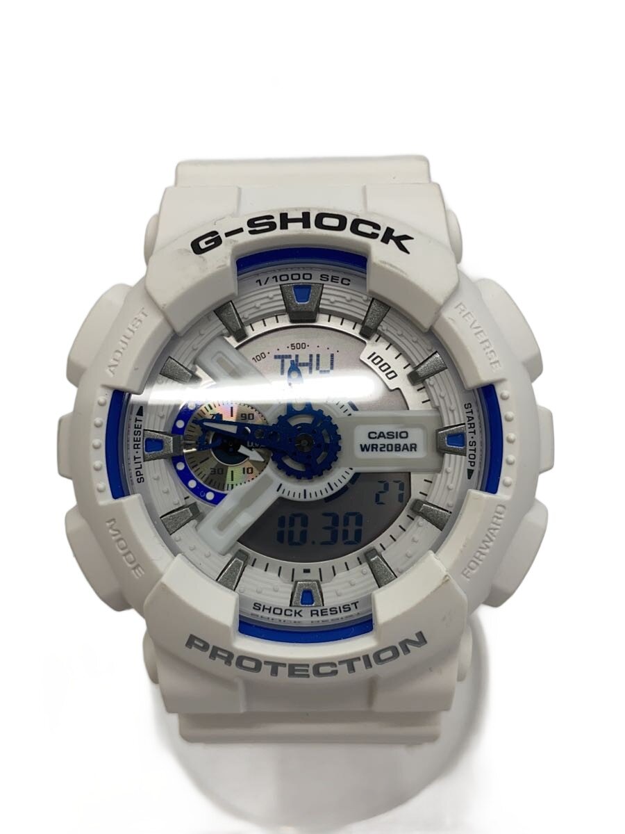 【中古】CASIO◆石英ウオッチ_G-SHOCK/デジアナ/WHT【服飾雑貨他】