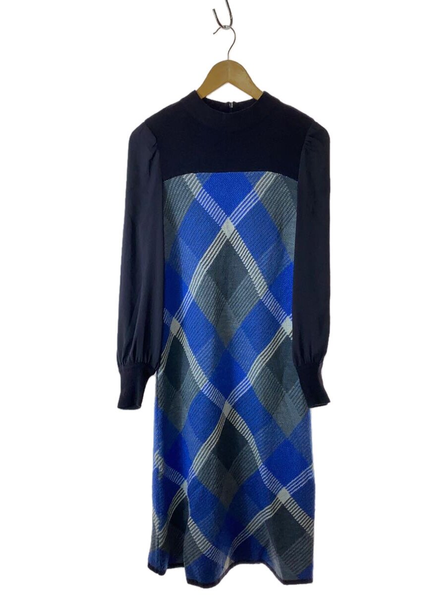 【中古】BLUE LABEL CRESTBRIDGE◆長袖衣装/38/羊毛/BLU/照合のしるし/55J12-457【レディース御召しもの】
