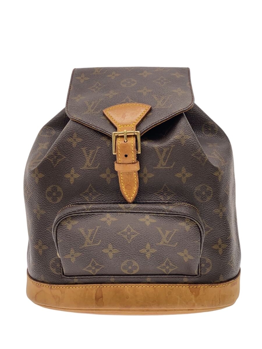 【中古】LOUIS VUITTON◆モン掏摸MM_モノグラム・帆布/PVC/BRW/総柄【御徒面子】