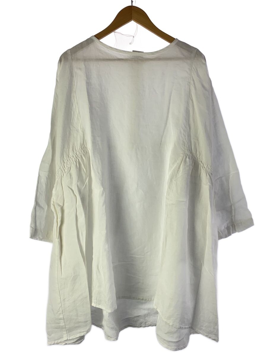 【中古】nest Robe◆長袖ワンピース/FREE/リネン/WHT/ギャザリング チュニック【レディースウェア】|2nd STREET 店