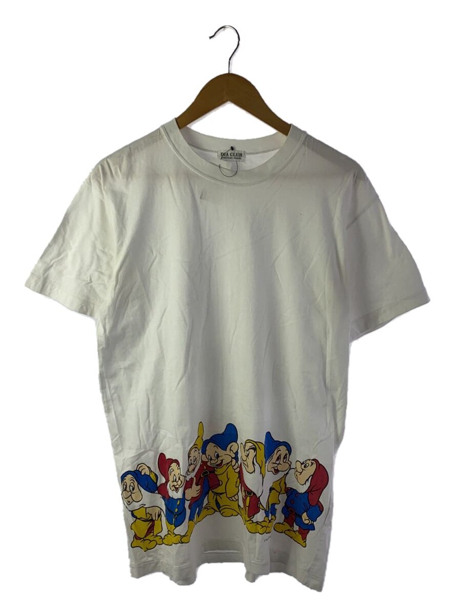 【中古】Disney VINTAGE◆90s/白雪姫/七人の湧き出る/シングル編み目/プルオーバー/綿織物/WHT【メンズウェア】