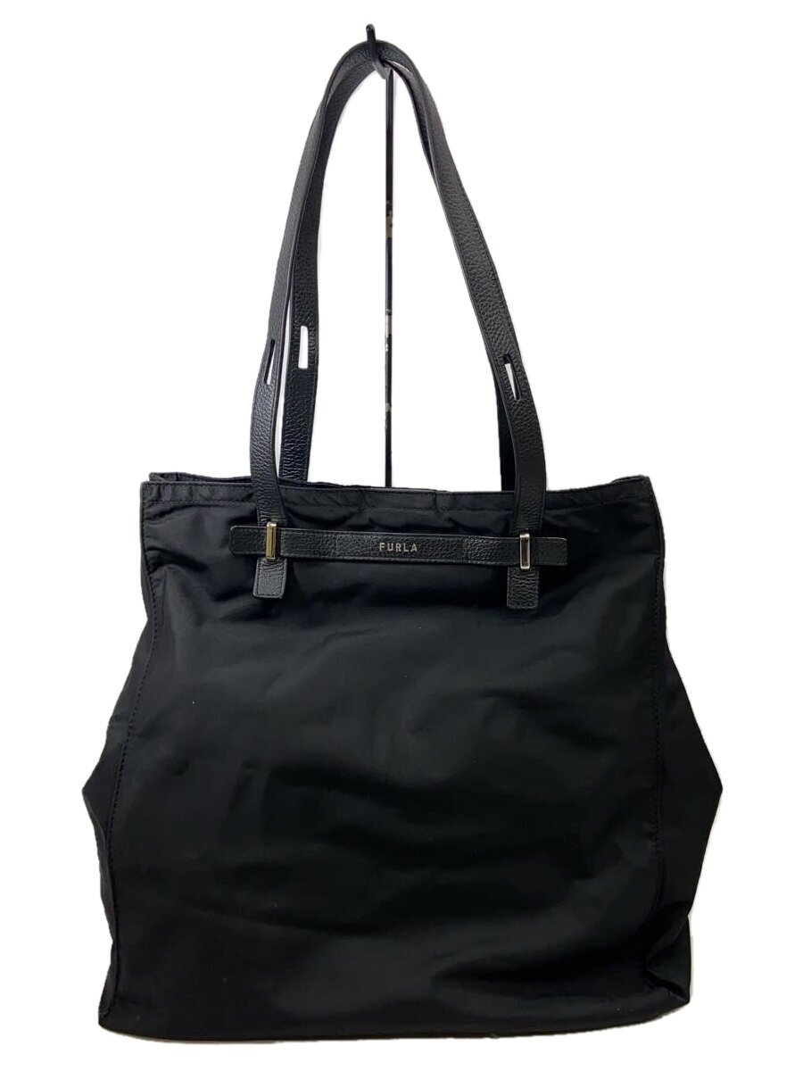 【中古】FURLA◆トートバッグ/ナイロン/BLK/U729M07【御徒面子】