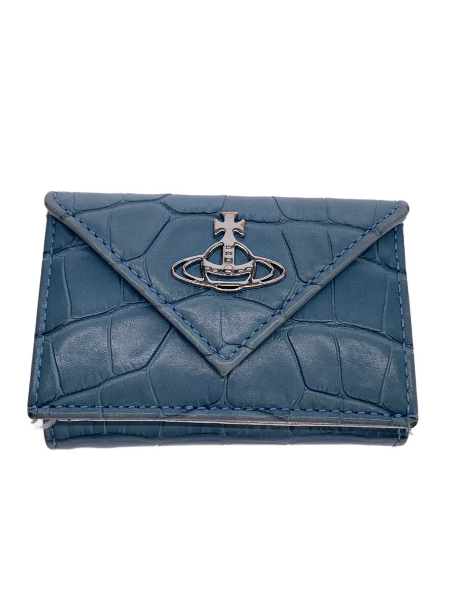 【中古】Vivienne Westwood◆3つ折り紙入れ/なめし革/BLU/レディース/5115002FW【服飾雑貨他】