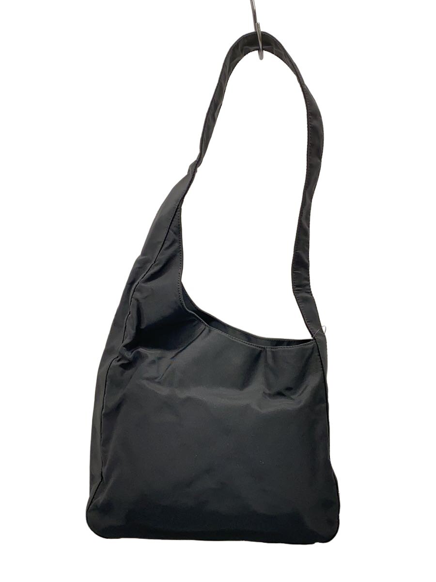 【中古】PRADA◆三角ロゴ/アシンメトリー/ショルダーバッグ/ナイロン/BLK/加水分解/匂い有【バッグ】｜2ｎｄ STREET 店