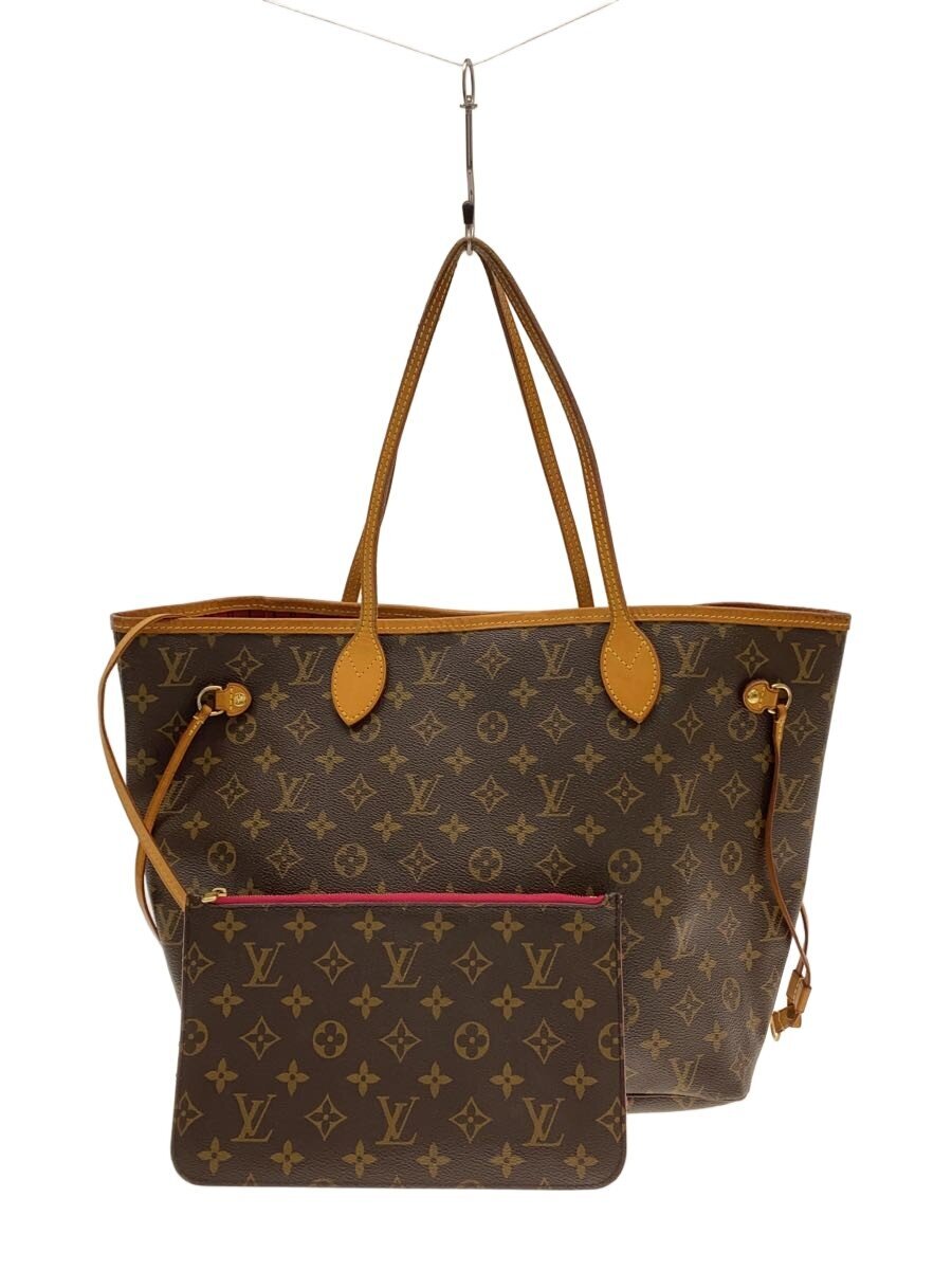 【中古】LOUIS VUITTON◆2)ネヴァーフルMM_モノグラム・帆布_ピヴォワンヌ/PVC/BRW/総柄【御徒面子】