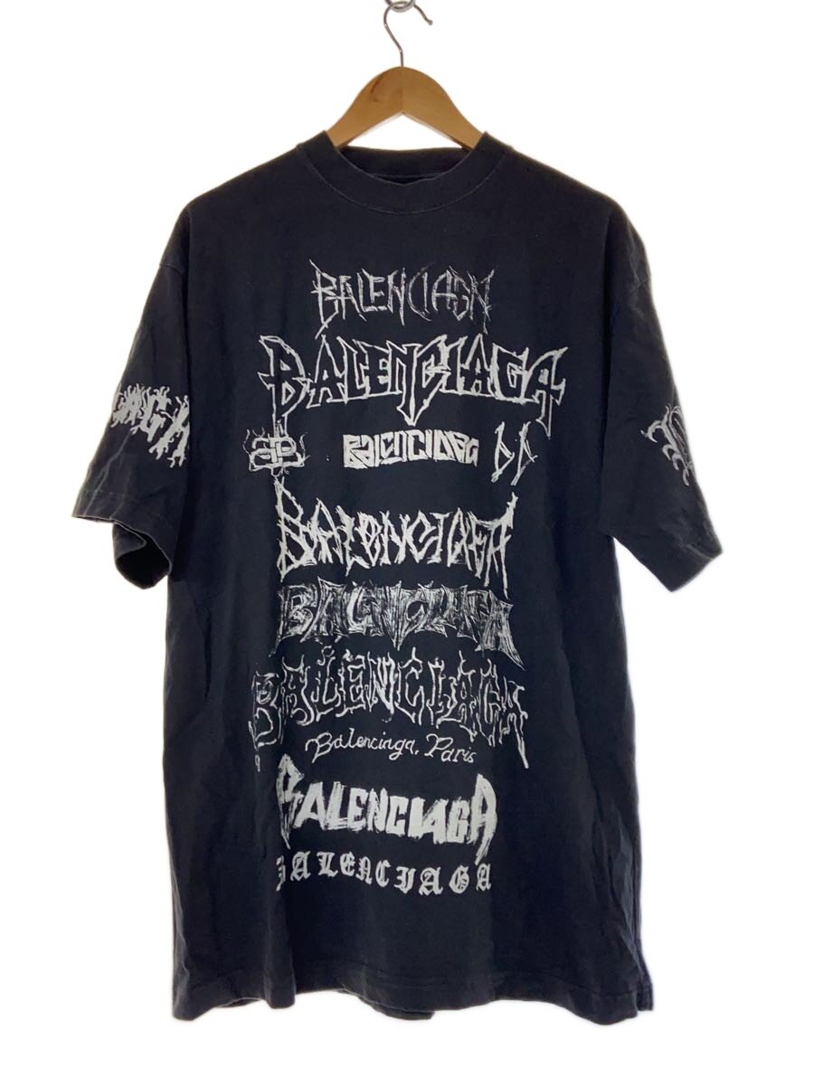【中古】BALENCIAGA◆DIY METAL/M/黒いこと/ティーシャツ/刷り上げる/金属元素【メンズウェア】