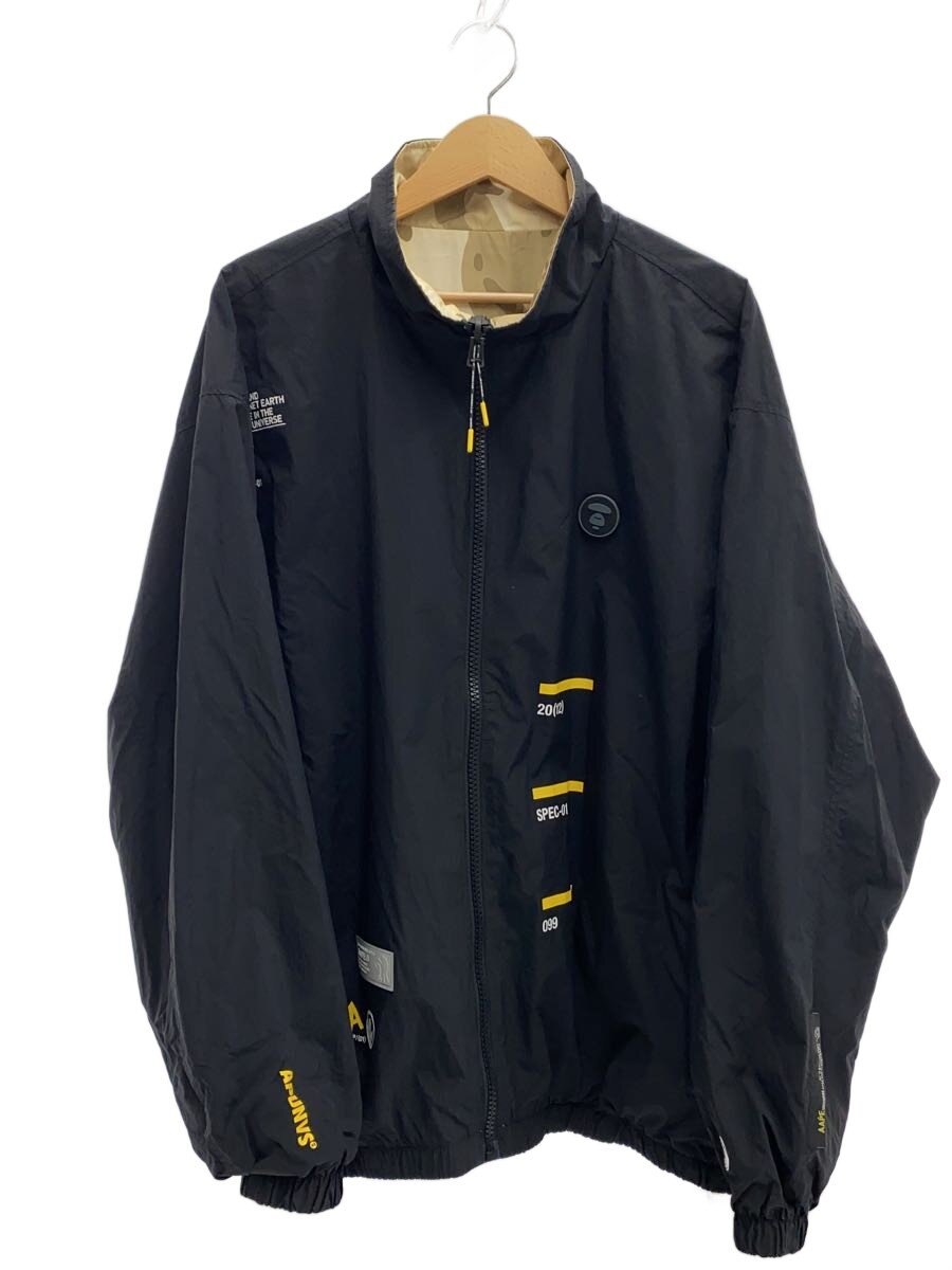 【中古】AAPE BY A BATHING APE◆ナイロン上衣/リヴァーシブル/XL/ナイロン/BLK【メンズウェア】