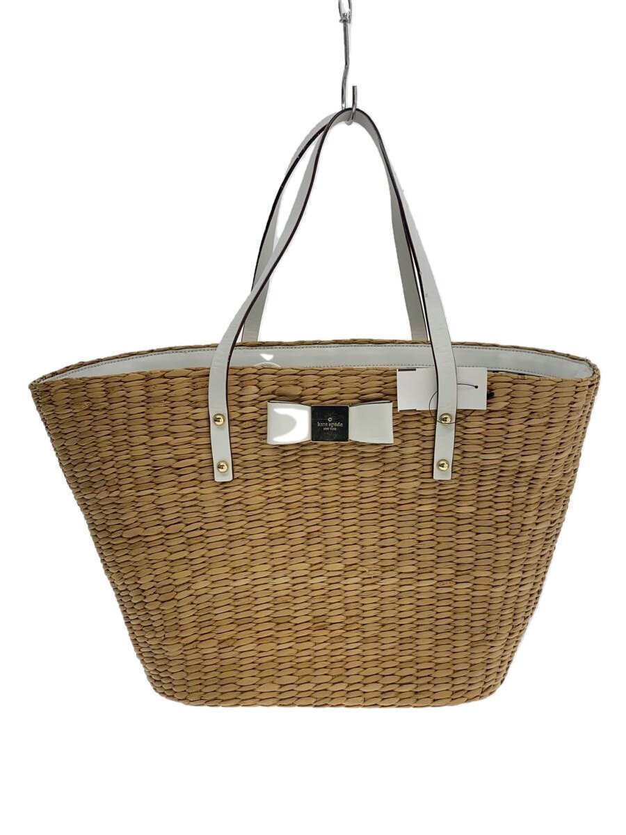 【中古】kate spade new york◆カゴ御徒面子/--/BEG/無地【御徒面子】