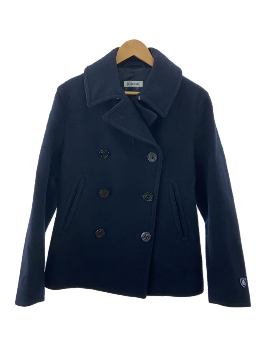 【中古】ORCIVAL◆ピーコート/4/羊毛/NVY/10A-KW-007【レディース御召しもの】