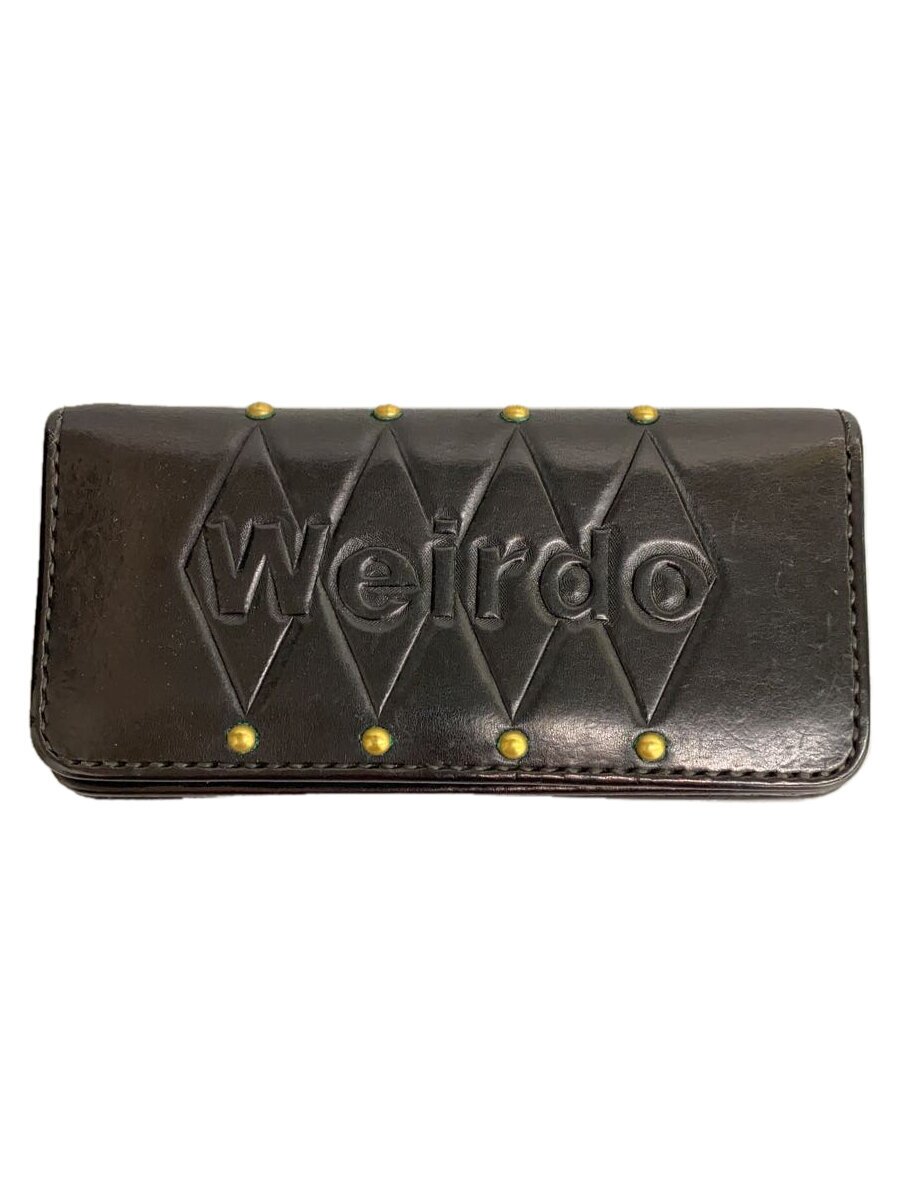 【中古】WEIRDO◆長紙入れ/なめし革/BLK/メンズ【服飾雑貨他】