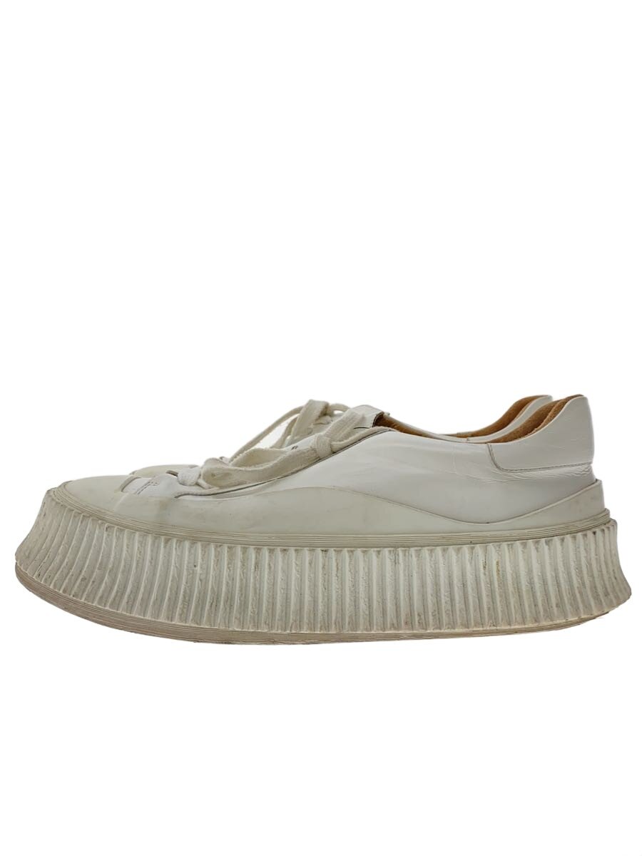 【中古】JIL SANDER◆プラットフォームレザースニーカー/ローカットスニーカー/40/WHT/なめし革【シューズ】