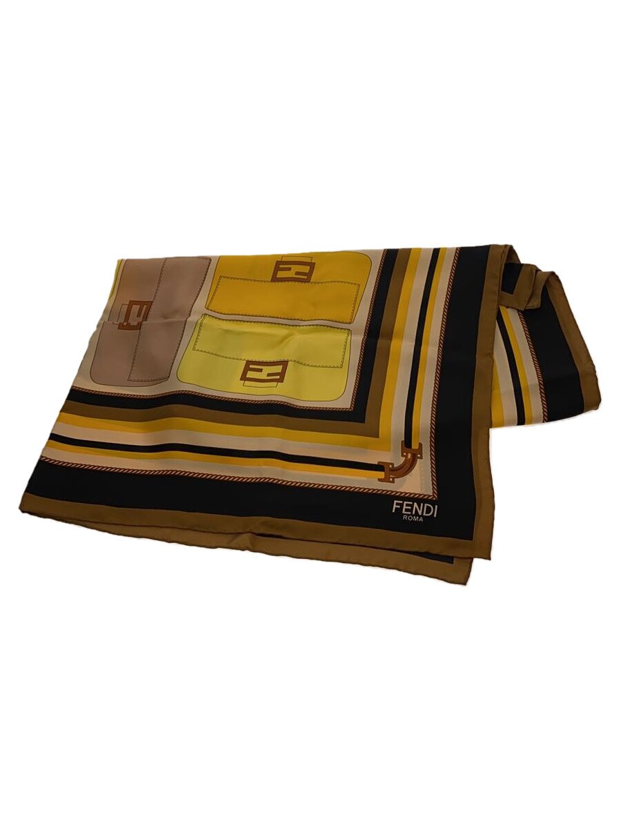 【中古】FENDI◆えり巻き/地絹/BRW/レディース/fxt091【服飾雑貨他】
