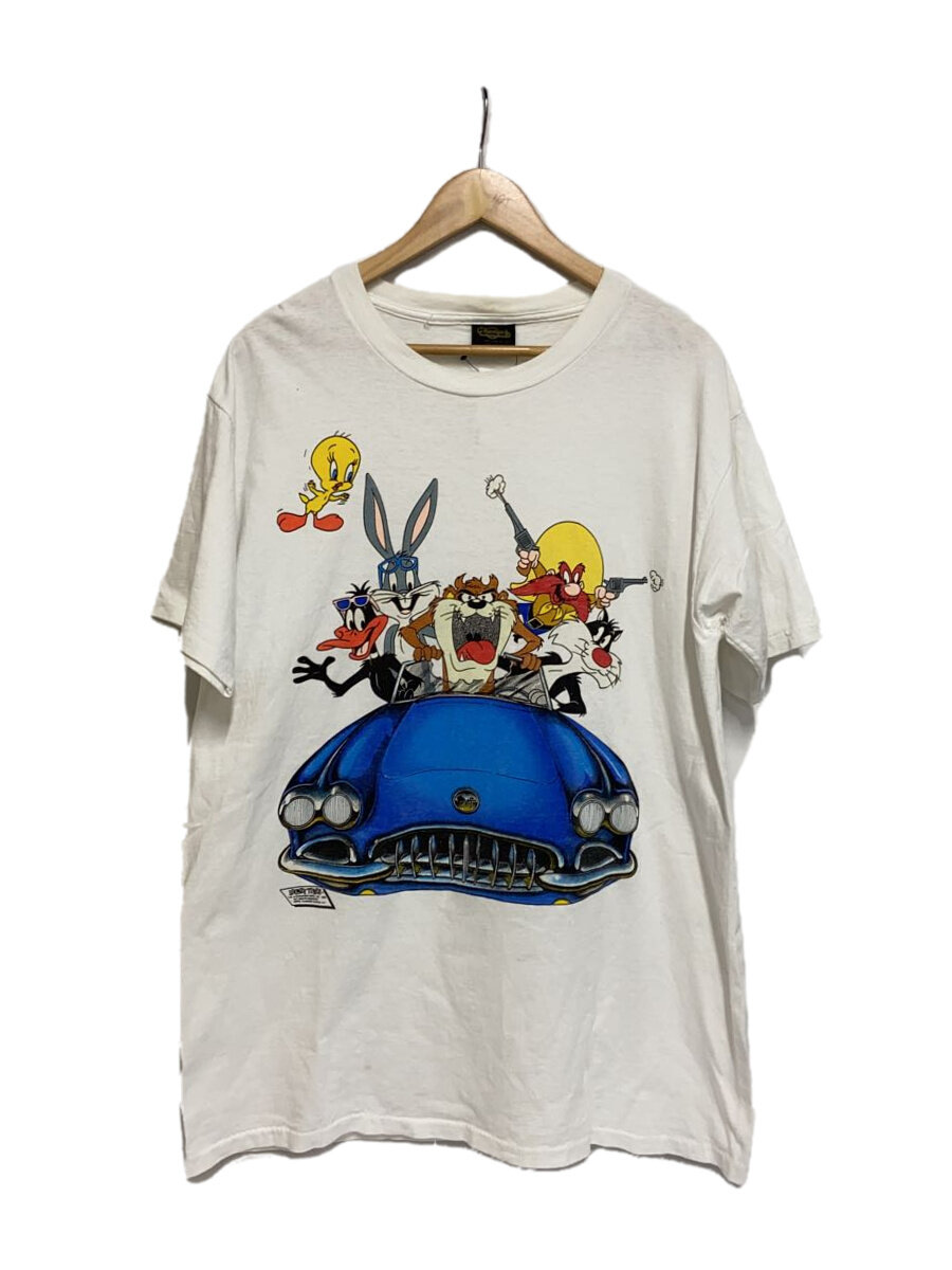 【中古】CHANGES◆80s/LOONEY TUNES/プルオーバー/XL/綿織物/WHT//【メンズウェア】
