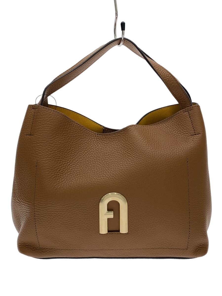 【中古】FURLA◆ハンドバック/なめし革/BRW【御徒面子】