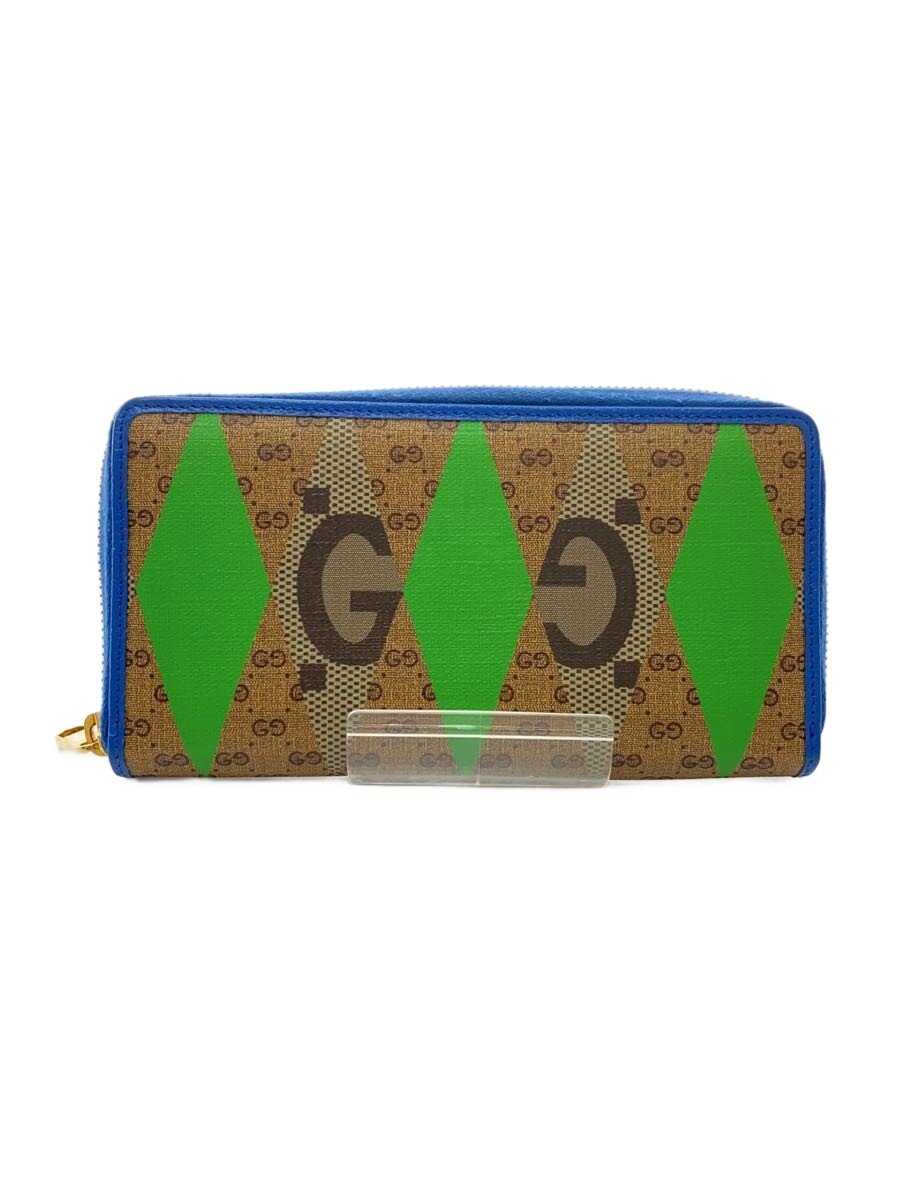 【中古】GUCCI◆GGランバスジップアラウンドウォレット/ジャンボG/長銭入れ/PVC/ベージュ/673003【服飾雑貨他】