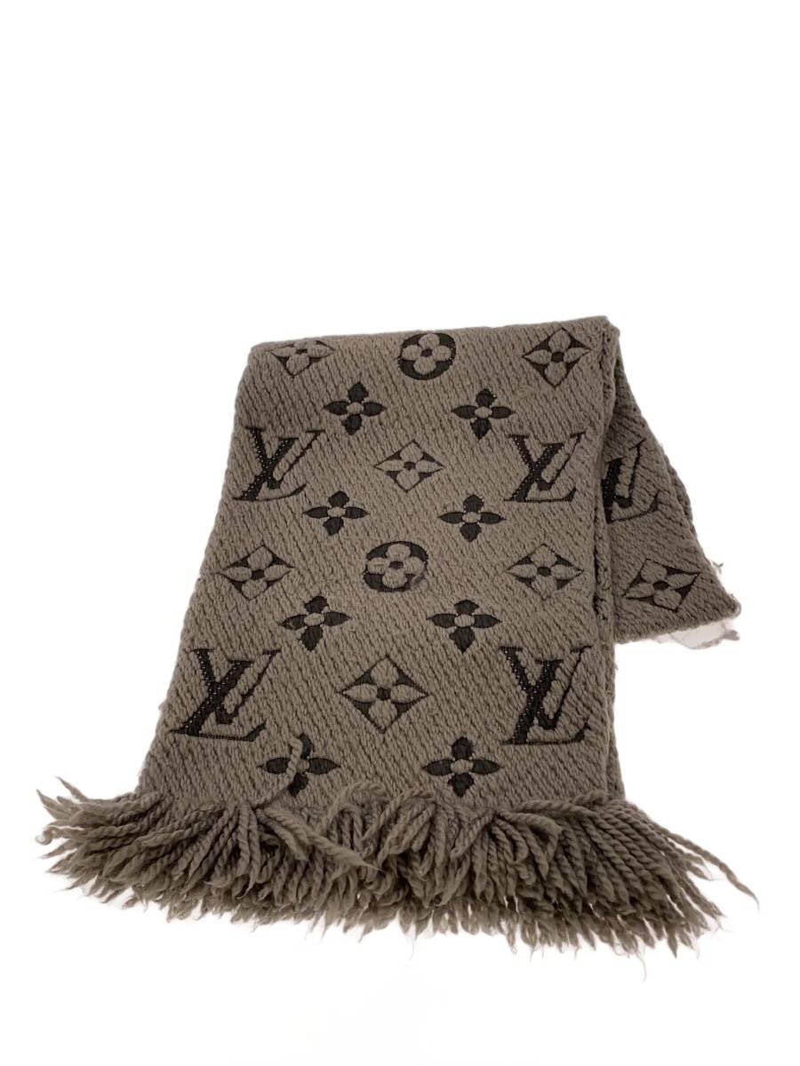 【中古】LOUIS VUITTON◆エシャルプ・ロゴマニア/えり巻き/羊毛/地絹/BRW/モノグラム/413287【服飾雑貨他】