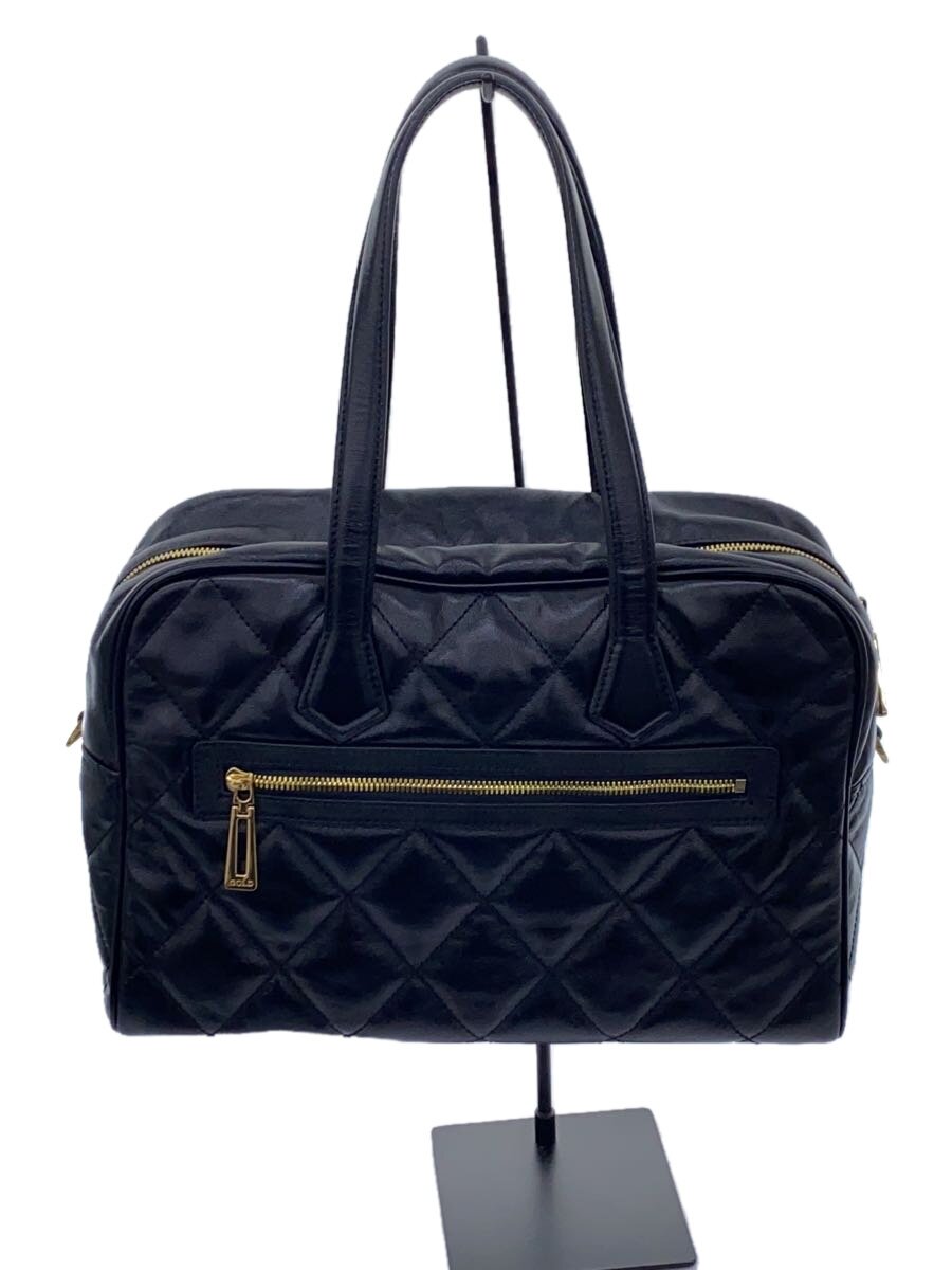 【中古】COCOCELUX GOLD◆トートバッグ/なめし革/BLK【御徒面子】