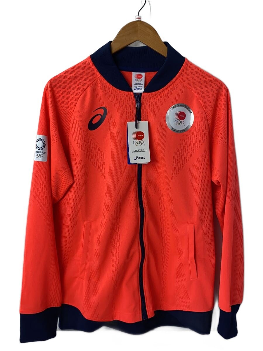 【中古】ASICS◆ボディウムジャケット/サンライズレッド/スポーツウェアー/L/ORN/TOKYO2020【運動競技】