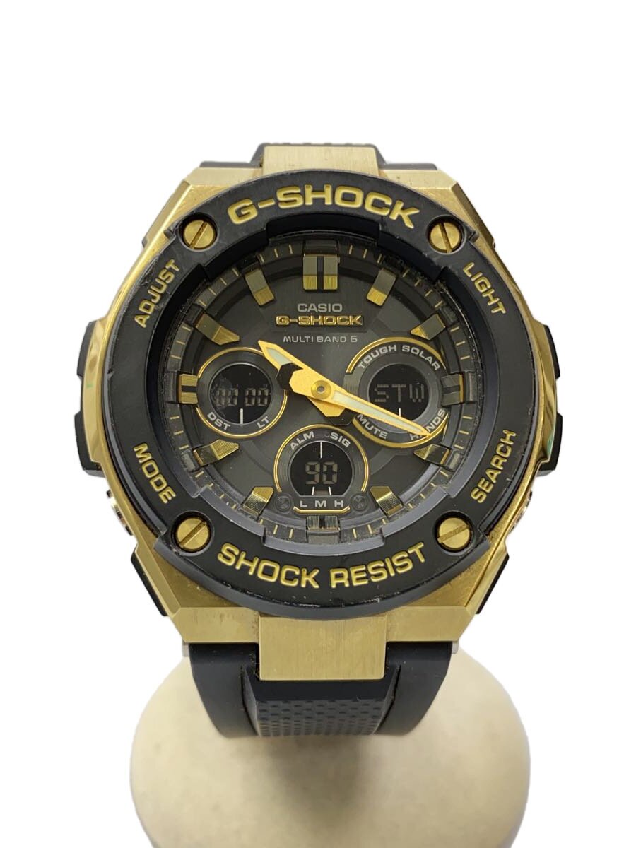 【中古】CASIO◆ソーラーウオッチ・G-SHOCK/デジアナ/天然ゴム/BLK/BLK【服飾雑貨他】