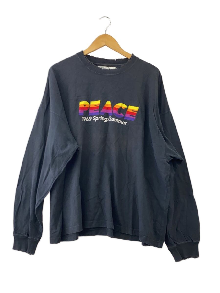 【中古】DAIRIKU◆21SS/Flower Children/長袖ティーシャツ/SIZE:FREE/綿織物/BLK//【メンズウェア】