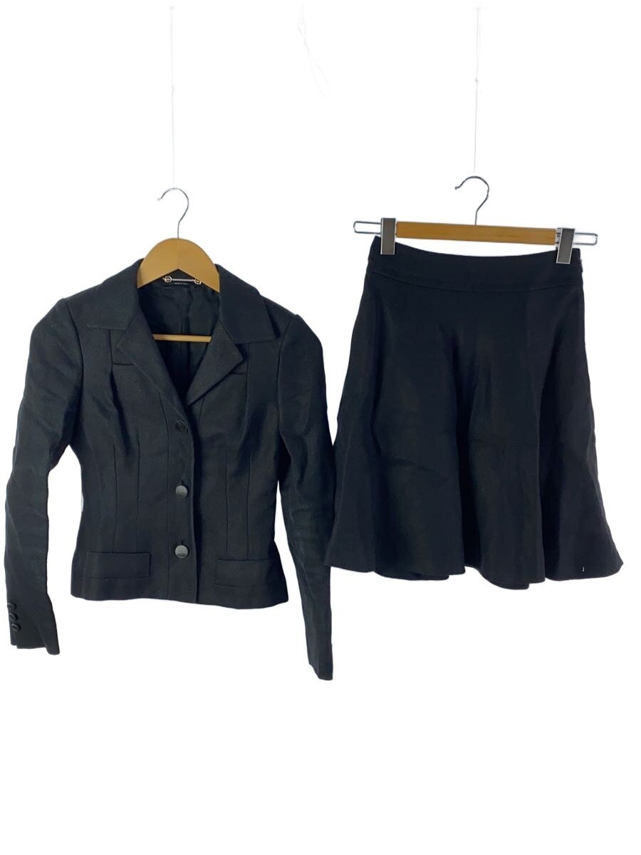【中古】GUCCI◆セットアップ/36/リネン/BLK/無地【レディース御召しもの】