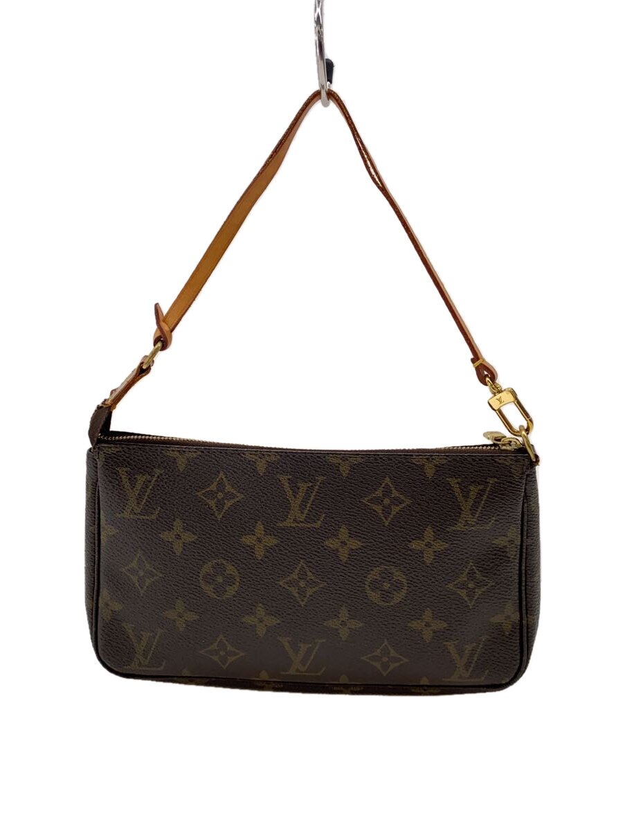 【中古】LOUIS VUITTON◆1)ポシェット・アクセソワール_モノグラム・帆布/PVC/BRW【御徒面子】