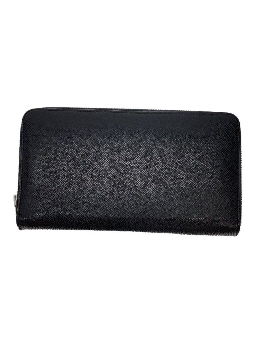 【中古】LOUIS VUITTON◆ジッピー・オーガナイザーNM_タイガ_BLK/牛革/BLK/メンズ【服飾雑貨他】