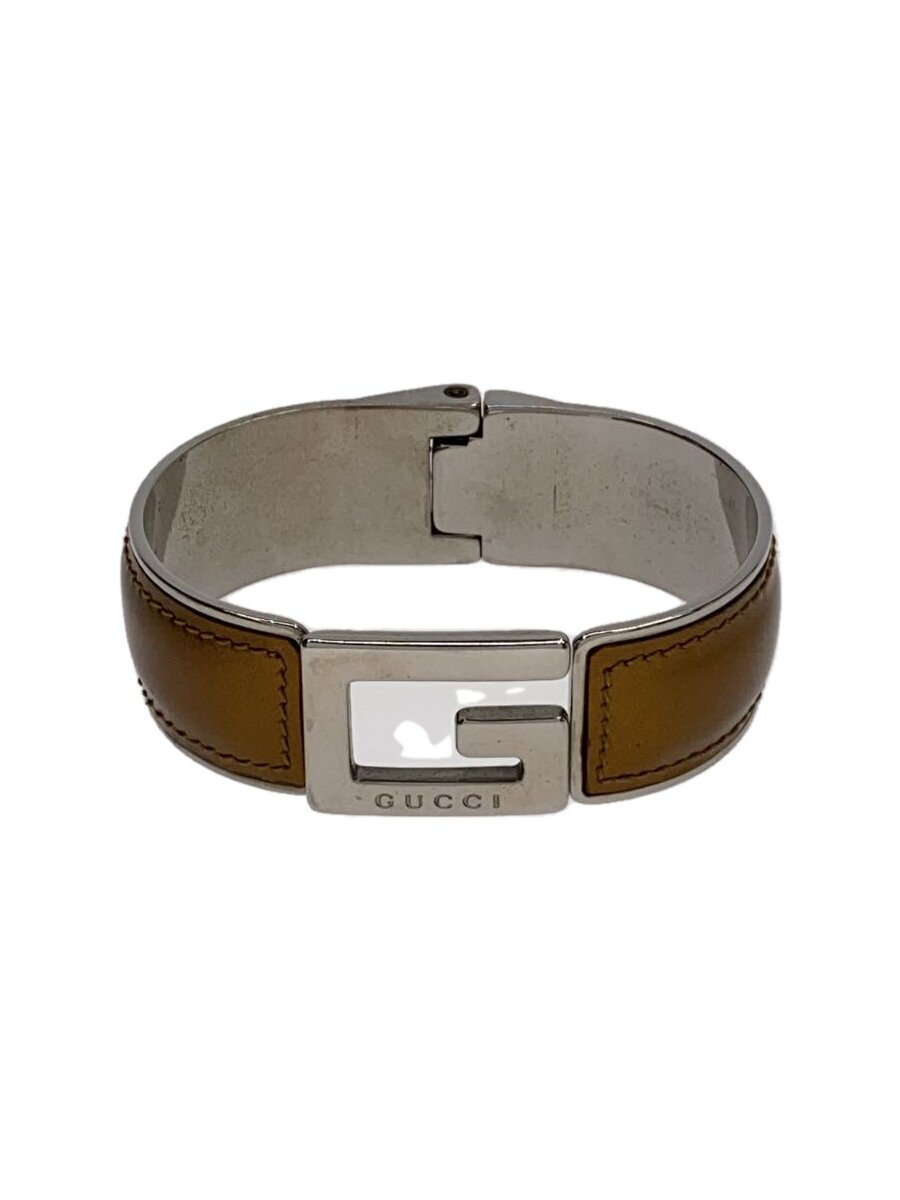 【中古】GUCCI◆Gバックル ゴールドバングル 専売特許なめし革/腕輪/SLV/レディース【服飾雑貨他】