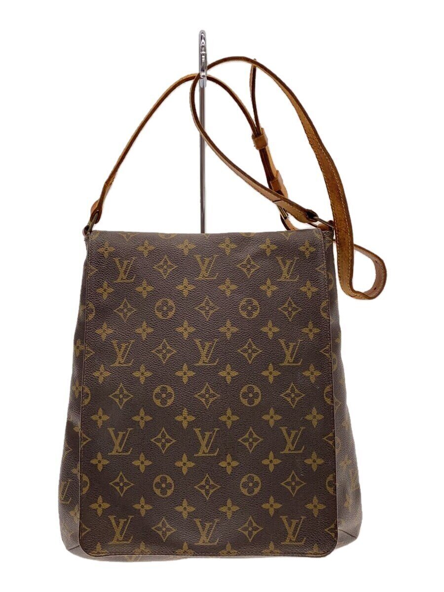 【中古】LOUIS VUITTON◆ミュゼット_モノグラム・帆布_BRW/PVC/BRW【御徒面子】