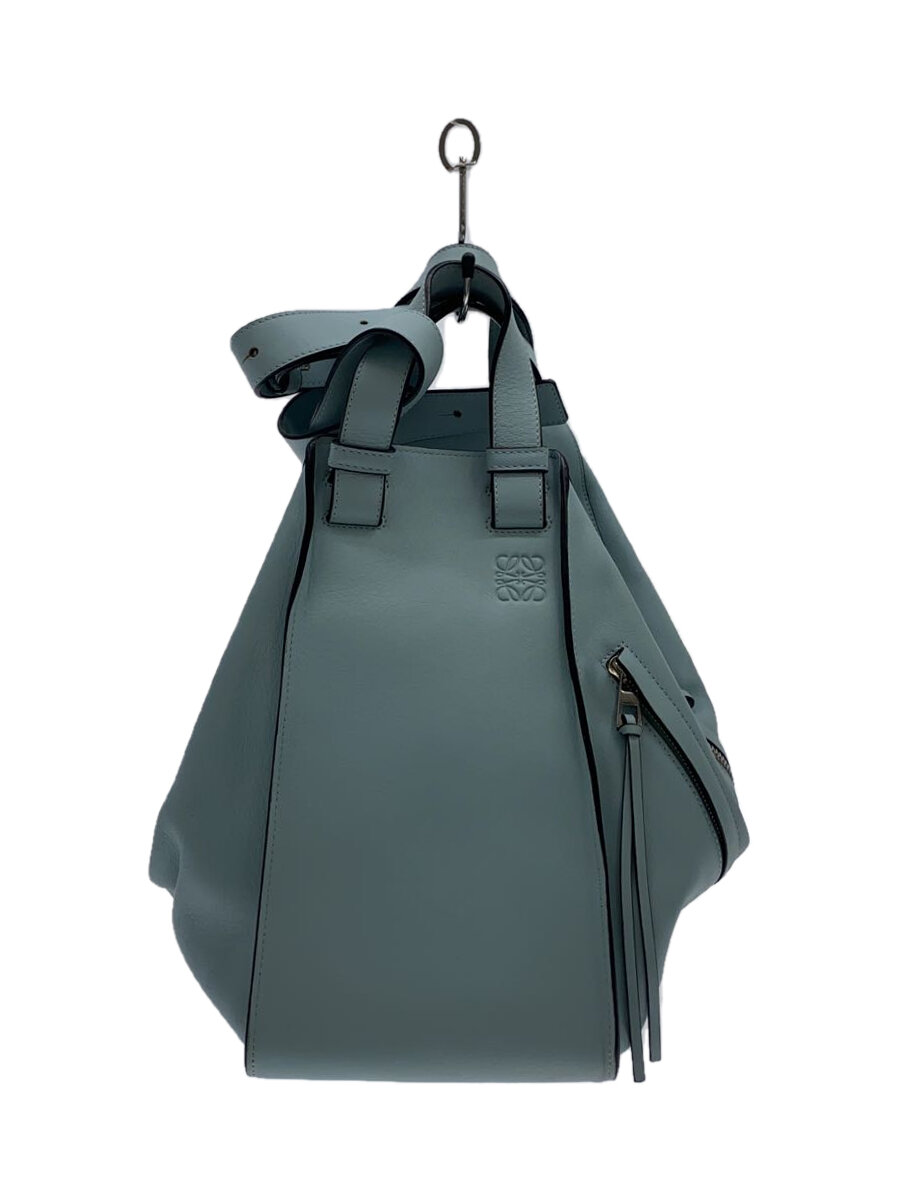 【中古】LOEWE◆ハンモック 並み並み ショルダーバッグ/なめし革/BLU/011711【御徒面子】