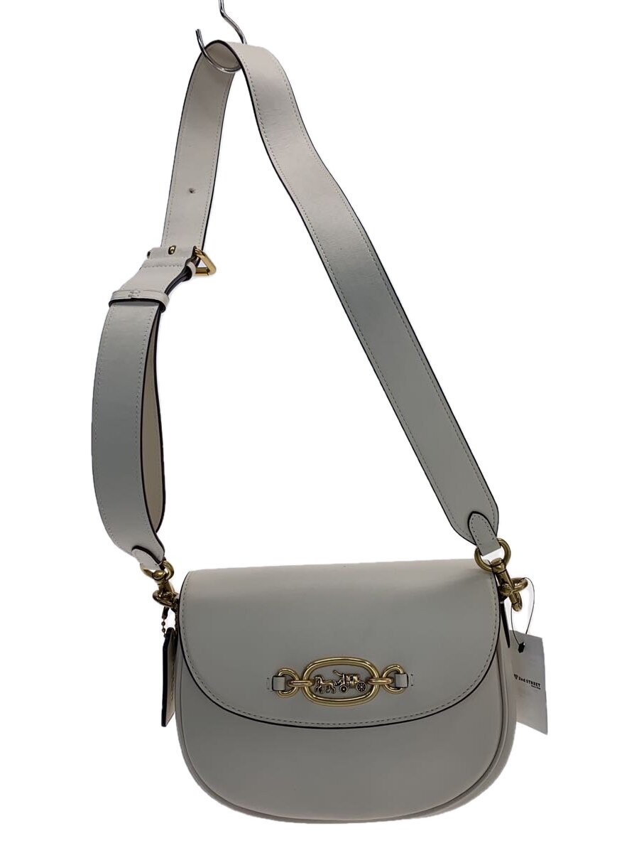 【中古】COACH◆ハーレーショルダーバッグ/なめし革/CRM/無地/コマーシャル705【御徒面子】