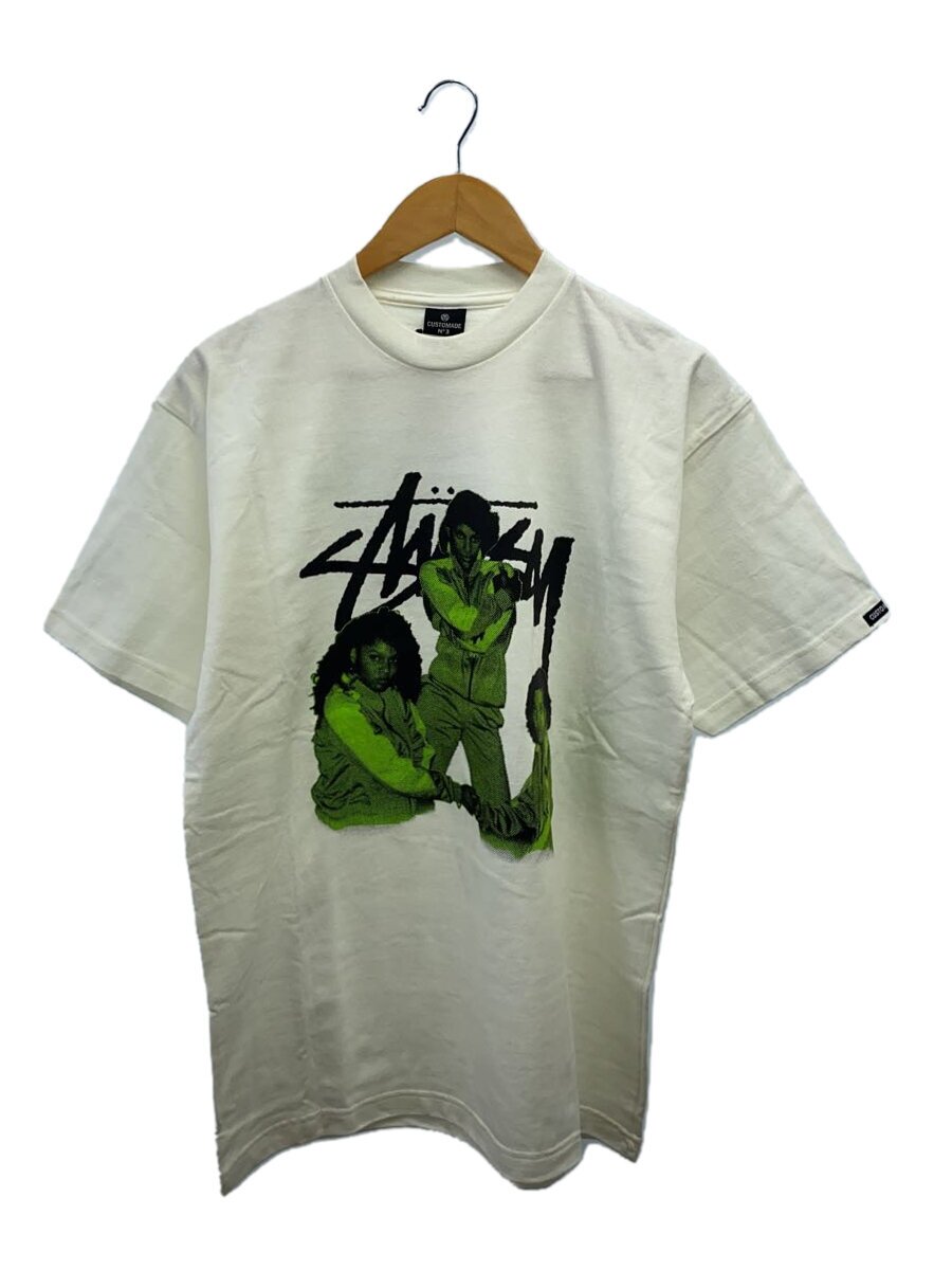 【中古】STUSSY◆00s/CUSTOMMADE No3/STUSSY SONIC/プルオーバー/--/綿織物/WHT/刷り上げる//PHOTO【メンズウェア】