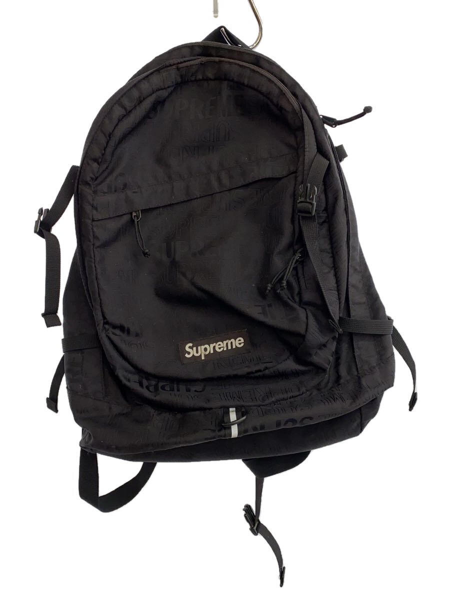 【中古】Supreme◆背嚢/--/BLK/総柄【御徒面子】