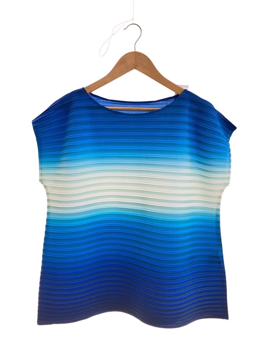 【中古】ISSEY MIYAKE◆半袖ブラウス/2/ポリエステル/BLU/IM41JK606【レディースウェア】|2nd STREET 店