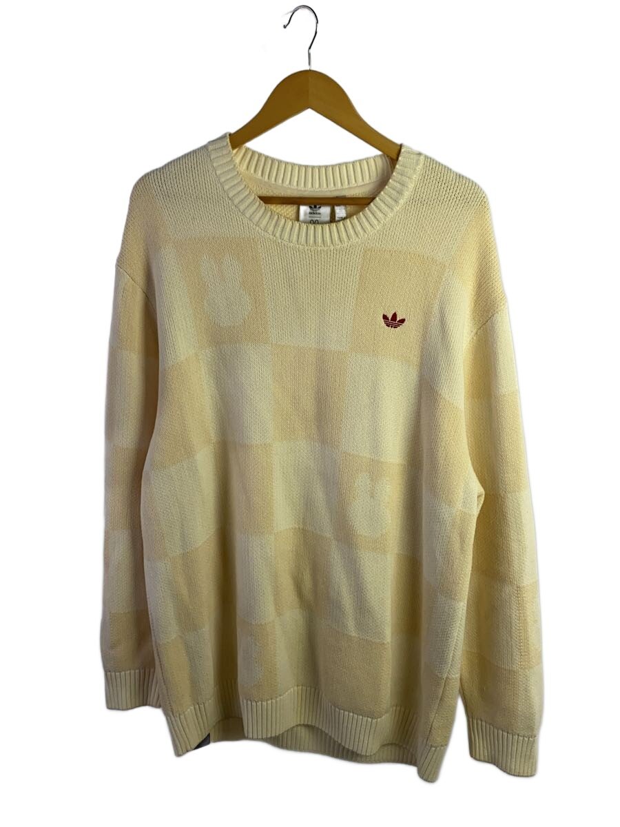 【中古】adidas◆編み物・ティーシャツ(朦朦たる)/XXL/綿織物/BEG/HY7272【メンズウェア】