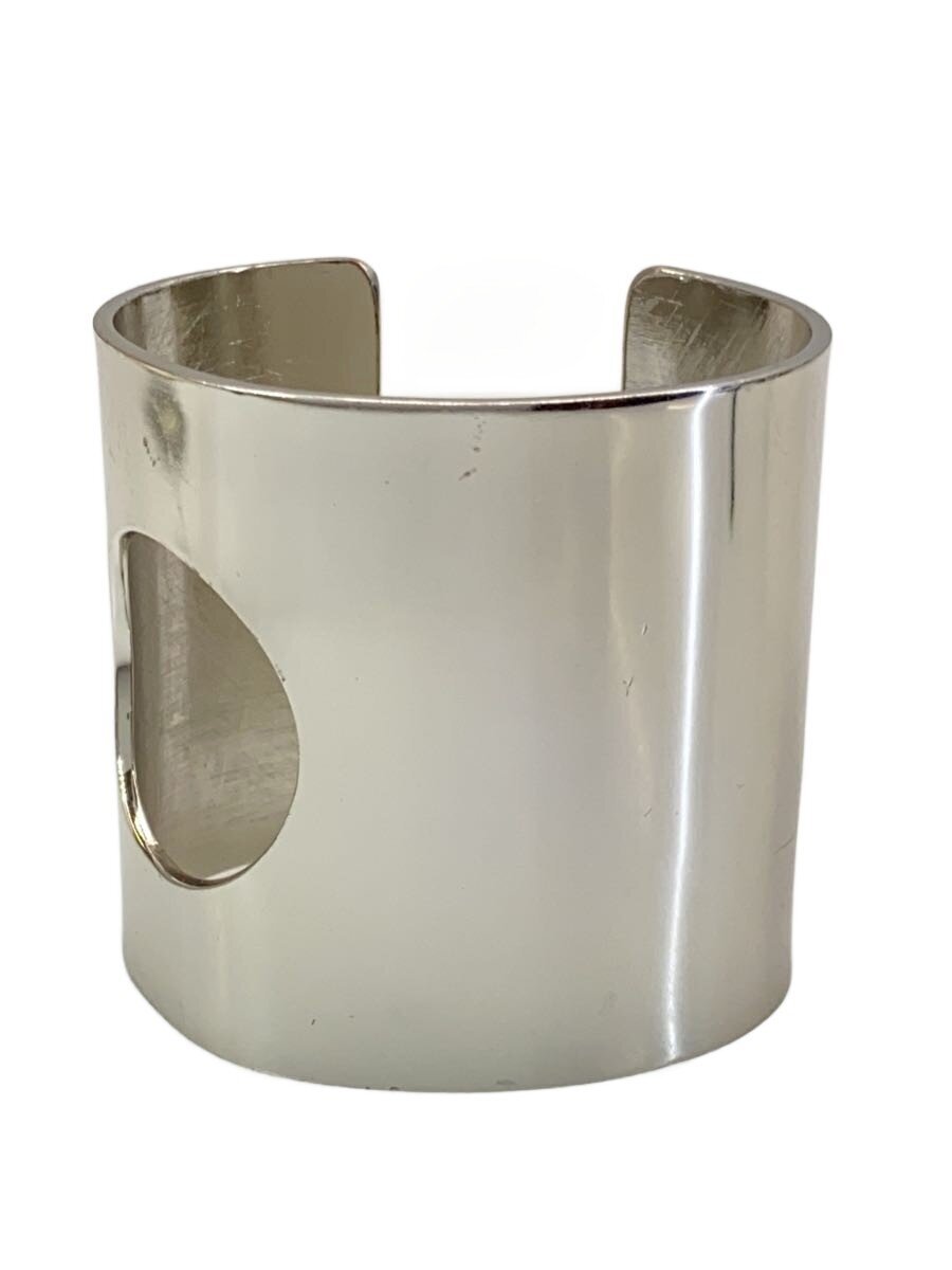 【中古】RAF SIMONS◆22AW/CUT-OUT CUFF BRACELET/ソリッドブレスレット/SLV/メンズ/境界線の外側傷有【服飾雑貨他】