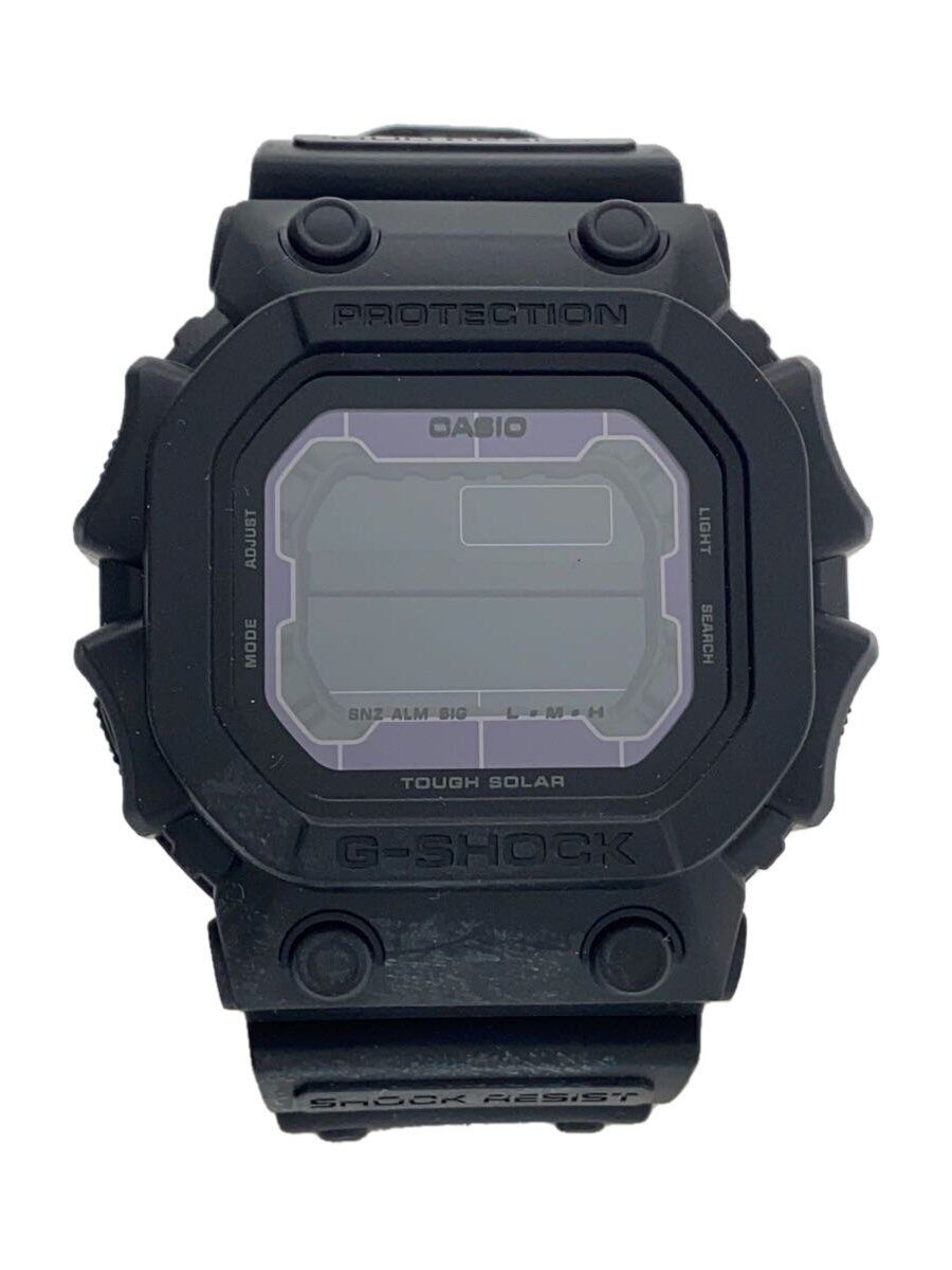 【中古】CASIO◆CASIO◆ソーラーウオッチ/デジタル/天然ゴム/BLK/BLK/gx-56bb//【服飾雑貨他】