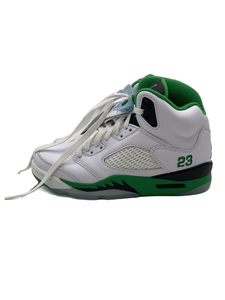 【中古】NIKE◆AIR JORDAN 5 RETRO_エアジョーダン 5 レトロ/23.5珊/WHT【シューズ】