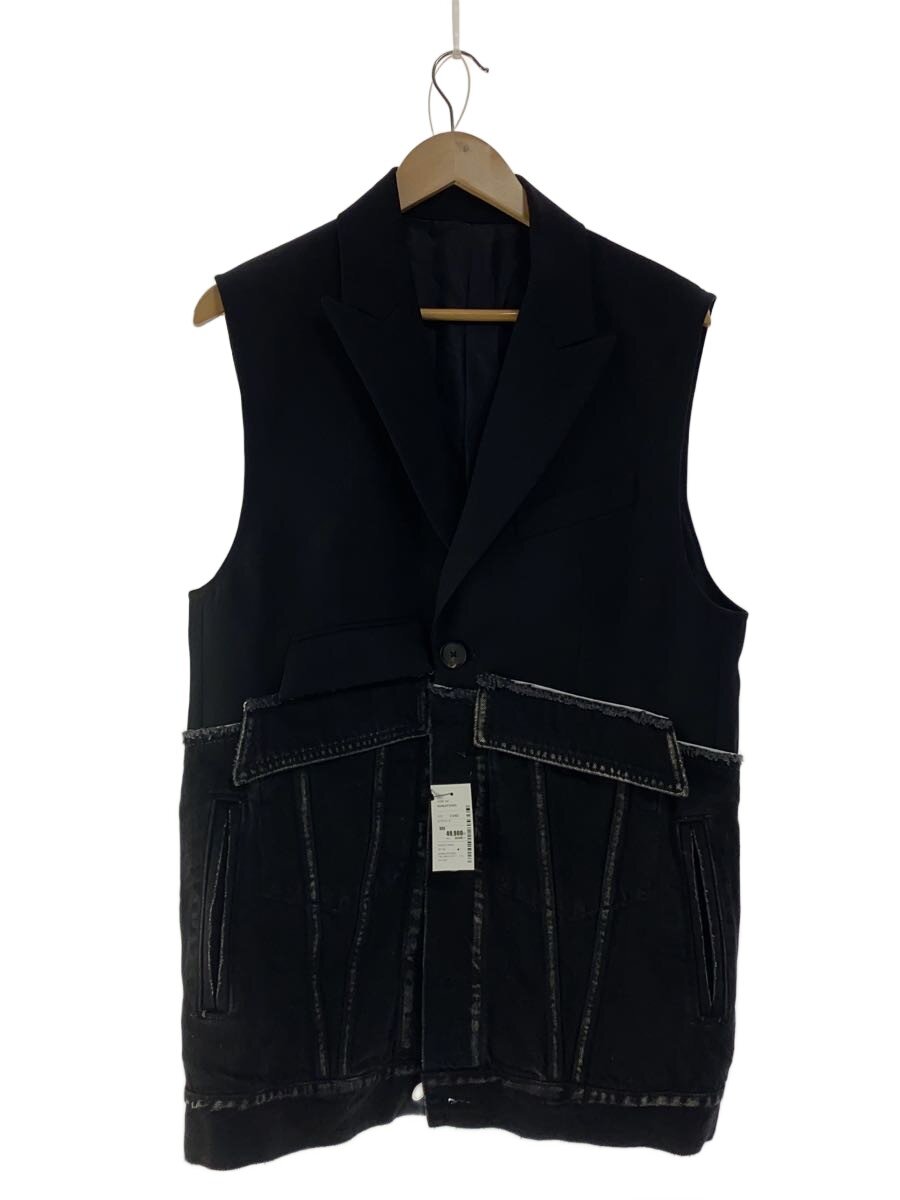 【中古】SUBLATIONS◆DENIM DOCKING TAILORED VEST/1/綿織物/BLK/S101323//【メンズウェア】