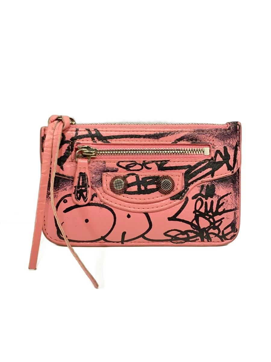 【中古】BALENCIAGA◆Le Cagole Graffiti Card Case/なめし革/PNK/715185・5860・P・493075【服飾雑貨他】