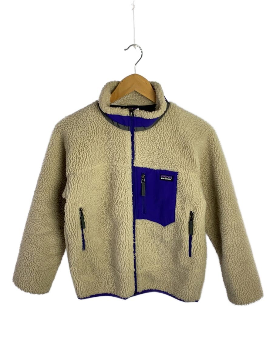 【中古】patagonia◆フリースジャケット/--/ポリエステル/WHT/無地/65625FA19/キッズL大きさ/当て嵌める感有【レディース御召しもの】
